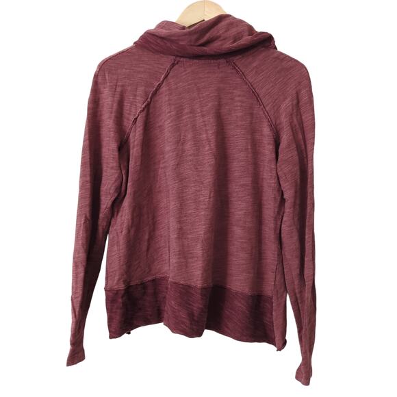 Free People Beach Women's Long Sleeve Cowl Neck Cotton Rust Sweater Size S/M - Picture 4 of 9